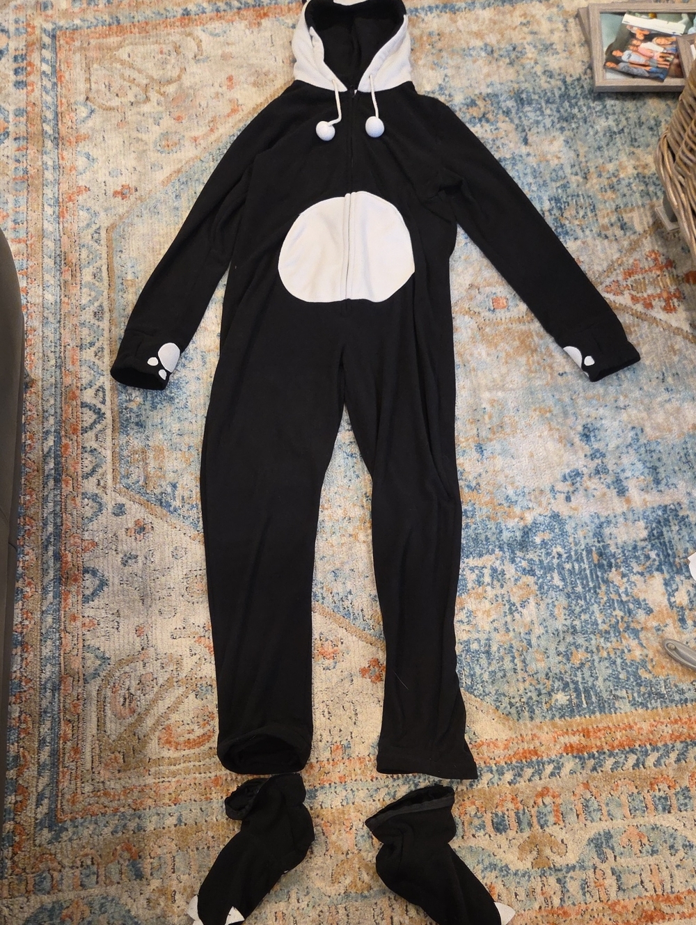 Black and White Adult Fleece Panda Onsie